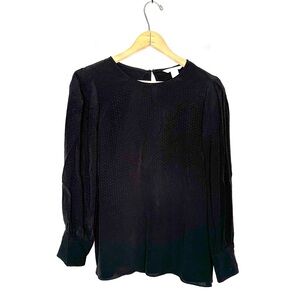 H&M | Black Balloon Sleeve Blouse Size 8